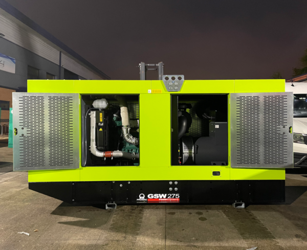 A lime green and black Pramac GSW 175 generator