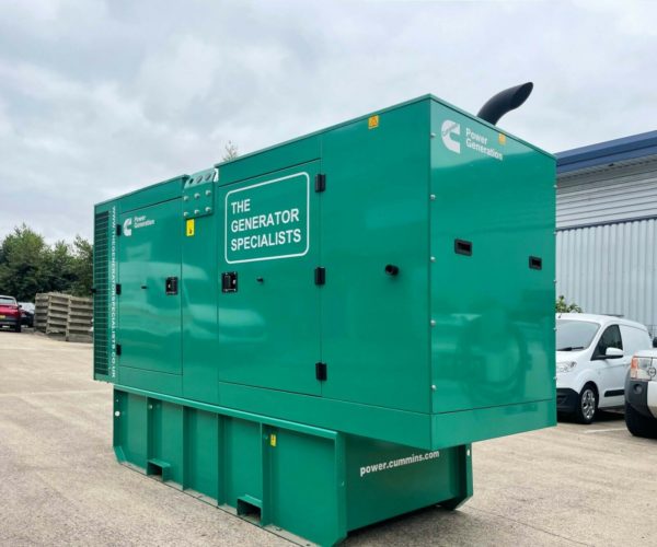 A green generator provided by The Generator Specialists in order to start and complete a generator servicing job.